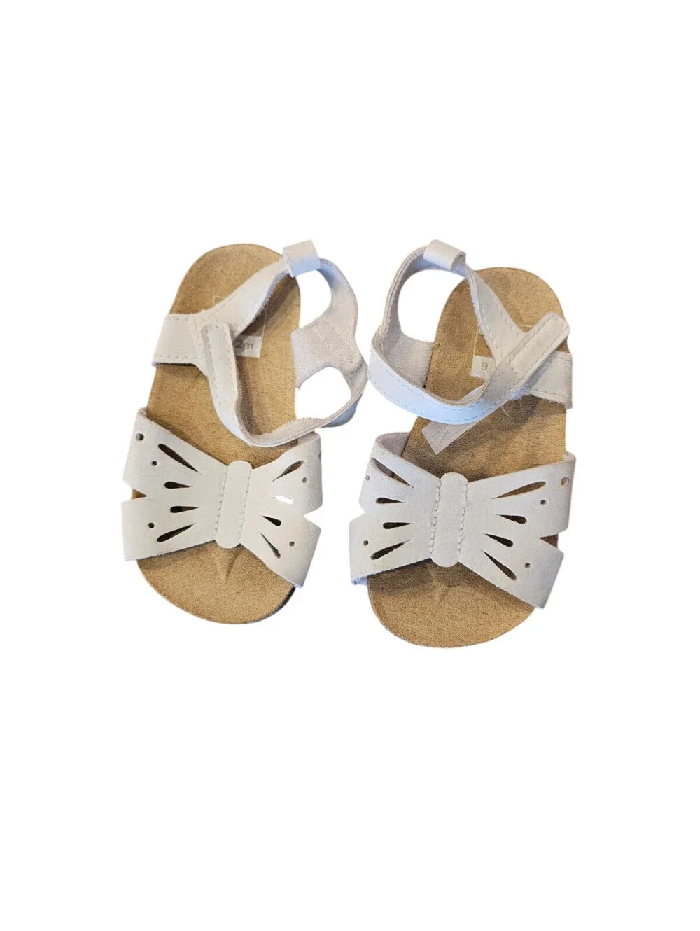 Carters Baby Girls Sz 6-9m Strappy Faux Leather Sandals White